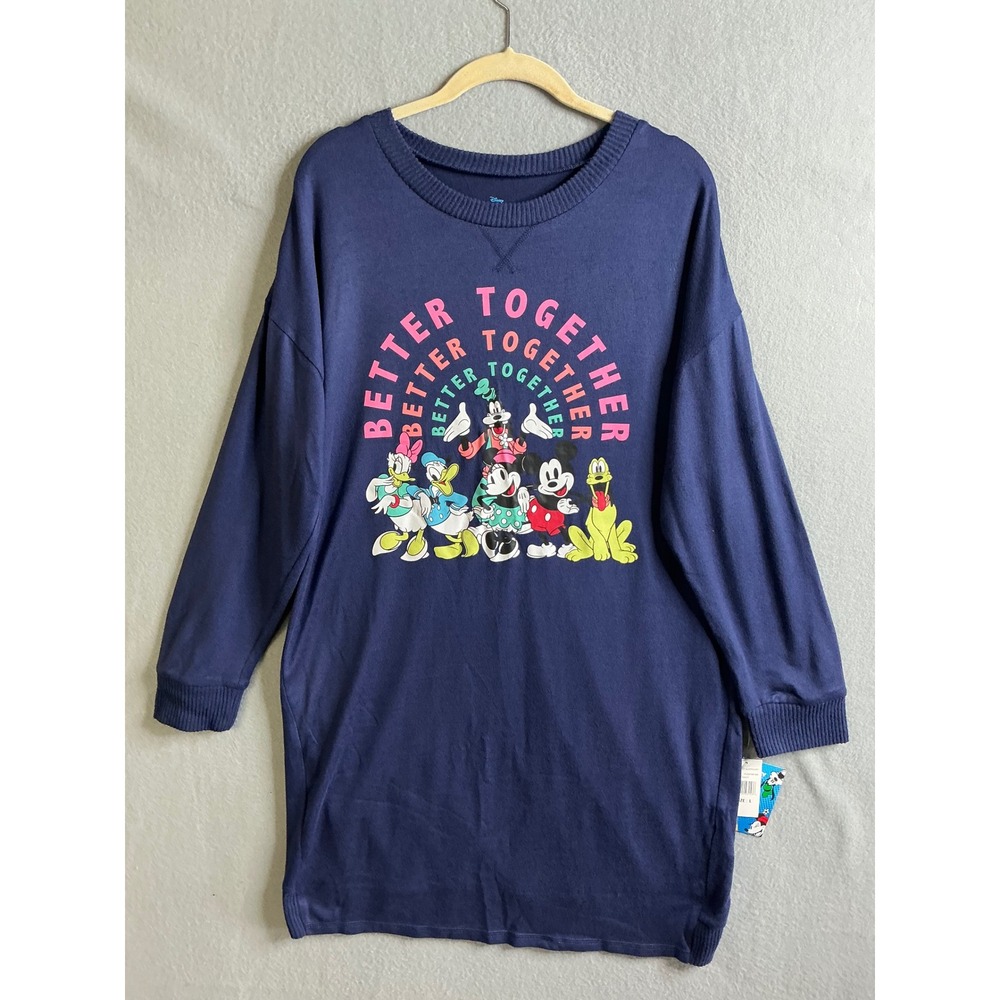 Disney Mickey Sweater Women's‎ Large Sleepwear Sleepshirt Better Together Lounge